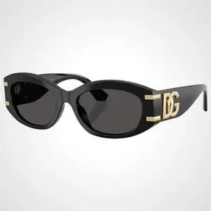 New Dolce & Gabbana Sunglasses Black Oval Acetate Gold Metal DG Gray Lens Amazon.com: Dolce & Gabbana DG2242-13348G Sunglasses Black  main image 4